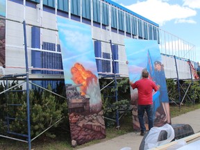 New murals on aluminium panels were installed at the Legion last week.