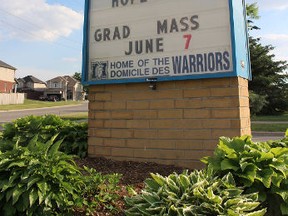 Signs of support are popping up outside local high schools in light of a youth suicide crisis in Woodstock and Oxford County. Frustrated students are planning a walkout on Tuesday to push for immediate action. (MEGAN STACEY/Sentinel-Review)