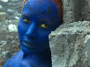 In this image released by Twentieth Century Fox, Mystique, portrayed by Jennifer Lawrence, appears in a scene from, "X-Men: Apocalypse." (Twentieth Century Fox via AP)