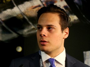 Top Prospect Auston Matthews speaks during media availability for the 2016 NHL Draft Top Prospects prior to Game Four of the 2016 NHL Stanley Cup Final at SAP Center on June 6, 2016 in San Jose, California.  (Photo by Bruce Bennett/Getty Images)