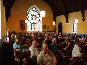 The public waits for the start of the final day of the Amherst Island ERT. Elliot Ferguson/The Whig-Standard