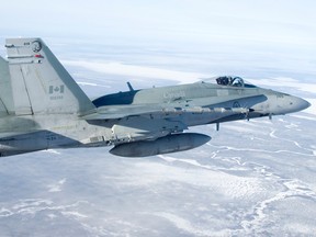 Cpl. Jean-Francois LauzÈ/ 4 Wing imaging
A CF-18 Hornet, from 410 Tactical Fighter (Operational Training) Squadron, over Cold Lake Air Weapons Range (CLAWR). The aircraft is one of many that will be displayed and performing during this month’s Quinte International Air Show.