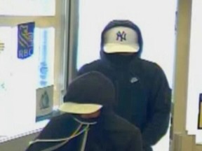 Toronto Police need help identifying these two men, who are suspected in a bank robbery near Bathurst St. and Steeles Ave. in North York on April 25, 2016.