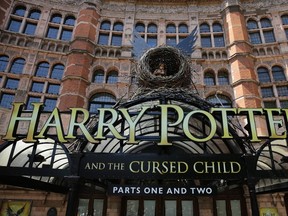 The front of the Palace Theatre promotes its new show 'Harry Potter and the Cursed Child'  in London on June 6, 2016.