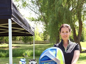 Nike sales manager, Lindsey Edmunds, 32, arrived in Seaforth last week to conduct an event where anybody could try out the newest line of golf clubs made by what’s believed to be the most valuable sports brand.(Shaun Gregory/Huron Expositor)