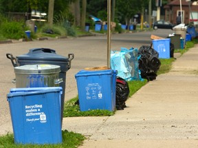 london garbage on curb