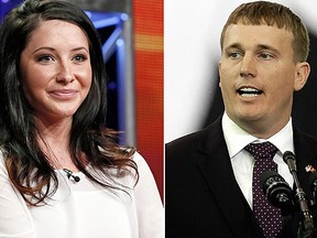 Dakota Meyer, right, a Marine veteran of the war in Afghanistan and a Medal of Honor recipient, and Bristol Palin, left, are pictured in these file photos. Palin has tied the knot with Meyer, the father of her second child. (AP File Photos)