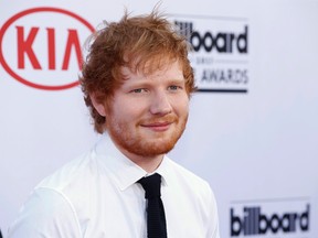 In this May 17, 2015, file photo, Ed Sheeran arrives at the Billboard Music Awards at the MGM Grand Garden Arena in Las Vegas. Sheeran is facing a lawsuit alleging he used another song as the basis for his international hit "Photograph" filed Wednesday, June 8, 2016, in Los Angeles by Martin Harrington and Tom Leonard, composers of the song "Amazing." (Photo by Eric Jamison/Invision/AP, File)