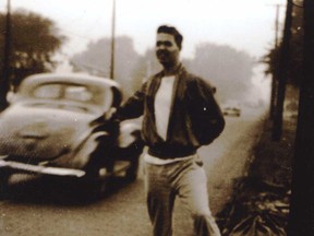 Teenager Neil Brown hitchhiking in the U.S. in the late 1940s. (Handout photo)