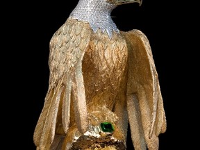 A golden eagle statue is shown in a handout photo. The British Columbia owner of a unique golden eagle statue worth millions of dollars is offering a $10,000 reward for its safe return.THE CANADIAN PRESS/HO-Ron Shore