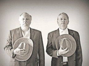 Rob Faust, left, plays Frank James and Chris McAuley is Jesse James in Mr. Richardson was Jesse James: An Ontario South-Western playing  at The Palace Theatre as part of the Fringe Festival. (Special to Postmedia News)