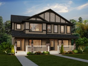 The twin Delton and Delwood models form the basis of Sterling Homes’ duplexes and four-plexes in Glenridding Heights.