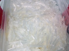Crystal methamphetamine seized from an accused as part of Project Neebing near Marysville, Ont. on Friday May 13, 2016. Kyle Labarge, of Belleville, was charged by police with two counts of possession for the purpose of trafficking in a controlled substance. Supplied by the Kingston Police