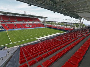 BMO Field is converted and ready to go for the first Argos game this afternoon against the Tiger-Cats. (Dave Abel/Toronto Sun)