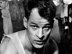 A young Gordie Howe in the Red Wings dressing room at the old Detroit Olympia, circa 1950s. (detroitnews.com)