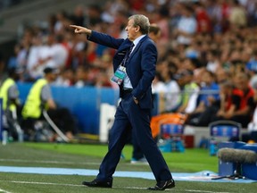 England coach Roy Hodgson gestures during the Euro 2016 Group B soccer match between England and Russia, at the Velodrome stadium in Marseille, France, Saturday, June 11, 2016. (AP Photo/Kirsty Wigglesworth)