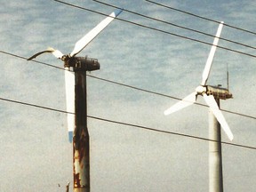 This image of decaying wind turbines, photographed in 1995 in Galveston, Texas, is from a collection by Ron Truman. Truman, who worked for a time as an executive with the company that developed Sarnia's solar farm, has written his memoirs. ( Handout/Sarnia Observer/Postmedia Network)