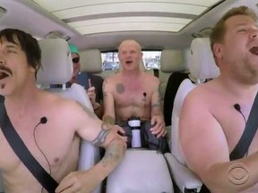 The Red Hot Chili Peppers doing a "Carpool Karaoke" with James Corden.