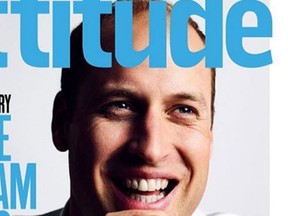 Britain's Duke Of Cambridge has spoken out against homophobic "bullying". He appears on the cover of a gay magazine. (Attitude)
