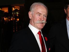 Lanny McDonald arrives on the red carpet at the annual Hockey Hall of Fame induction ceremony in downtown  Toronto on Monday November 9, 2015. Michael Peake/Postmedia Network