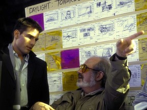 Tom Cruise and Brian De Palma on set of "Mission: Impossible."