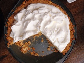 A Nov. 29, 2014 photo shows Atlantic Beach pie in New Milford, Ct. A crunchy saltine crust incases a creamy citrus filling topped with whipped cream. The beauty of this pie lies in the play between the salty, dense crust made from soda crackers and the creamy sweet-and-tart filling featuring citrus juice.