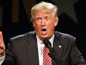 Republican presidential candidate Donald Trump speaks during a campaign rally at the Greensboro Coliseum in Greensboro, N.C., Tuesday, June 14, 2016. (AP Photo/Chuck Burton)