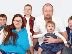 Helen and Darrell Klassen with their children Seth, Devon, Jedidiah and two-year-old Liberty Joy. (CONTRIBUTED PHOTO)