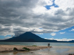 This November 2015 photo shows one of the volcanoes at Lake Atitlan in Guatemala's Western Highlands. Lake Atitlan is a tourist-friendly area rich in the Mayan culture. (Kristi Eaton via AP)