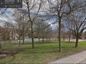 Vimy Park in Outremont, a residential borough of the city of Montreal, is pictured in a Google Maps street view screengrab. (Google Maps)