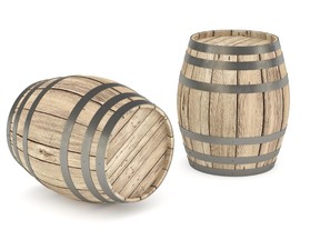 Wine barrels can be easily transformed into tables that are suitable for outdoor furniture.