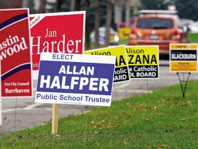 Signs from the municipal election in 2010
