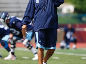 Argonauts head coach Scott Milanovich will have to make some tough roster decisions after the game against the Alouettes in Montreal on Friday. (Jack Boland/Toronto Sun)