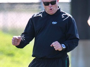 Chris Jones is, by all accounts, more comfortable in his new position than he was when he took over as head coach of the Edmonton Eskimos. (Gord Waldner)