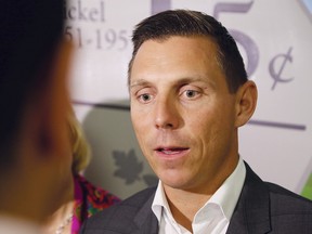 Ontario PC leader Patrick Brown addresses the media during a stop in Sudbury, Ont. on Thursday June 16, 2016. John Lappa/Sudbury Star/Postmedia Network