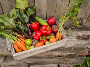 Strawberries, baby carrots, herbs and even cucumbers are some foods that can be grown in window boxes. Growing veggies in containers is less work because you don't have a vast plot of land to weed and water.