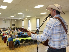 Steve Newsome entertained the audience during the Seniors Block Party in Stony Plain on June9. - Photo by Crystal St.Pierre