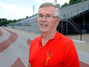 David Bailey was the first Canadian to run a sub-four minute mile in 1966. Photo taken at TD Waterhouse Stadium in London, Ontario on Firday June 17, 2016. (MORRIS LAMONT, The London Free Press)