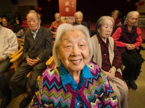 Jen Lan Chou celebrates her 100th year this year along with nine of herr fellow residents that have already joined the 100 Year Club at the Mon Sheong Foundation,  on Wednesday June 15, 2016. Stan Behal/Toronto Sun/Postmedia Network