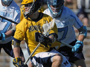 Kyle Jackson, seen here playing for the Michigan Wolverines men's lacrosse team, was selected by the Boston Cannons of Major League Lacrosse in the college waiver draft earlier this week. The 22-year-old Sarnia native recently concluded his four-year career at the University of Michigan. (Submitted photo)