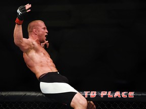 Misha Cirkunov celebrates his win at UFC Fight Night at TD Place. (Darren Brown, Postmedia Network)