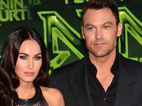 Megan Fox and husband Brian Austin Green at the German premiere of 'Teenage Mutant Ninja Turtles' on Oct 4, 2015. (AEDT/WENN.com)