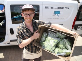 Aaron Armstrong is the owner of the owner Blue Wheel Barrow Farm, the latest addition to the Belleville Farmers' Market.