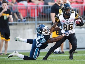 The Argos face the Tiger-Cats in the season-opener on Thursday. (The Canadian Press)