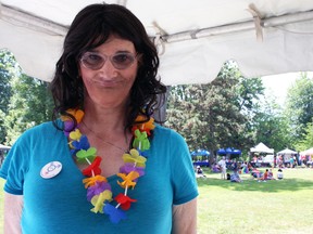 Jane Paula Simmonds at the Kingston Pride Festival in City Park on Saturday. (Steph Crosier/The Whig-Standard)