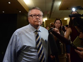 Public Safety and Emergency Preparedness Minister Ralph Goodale arrives to appear as a witness at a National Security and Defence Senate committee in Ottawa on Monday, May 30, 2016. THE CANADIAN PRESS/Sean Kilpatrick