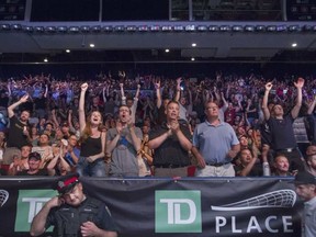 More than 10,000 braved sweltering heat at TD Place Arena on Saturday to watch UFC Fight Night. BRUCE DEACHMAN