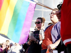 Gino Donato/Sudbury Star
Members of Sudbury LGBTQ community hosted a vigil  in memory of the victims of a mass shooting at a nightclub in Orlando, Florida last Monday. About 300 attended the somber event.
