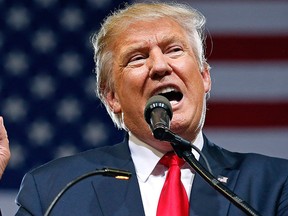U.S. Republican presidential candidate Donald Trump speaks at a rally Saturday, June 18, 2016, in Phoenix. (AP Photo/Ross D. Franklin)