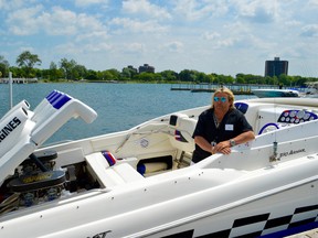 Skylar Brouwer in his speedboat, Tempermental.